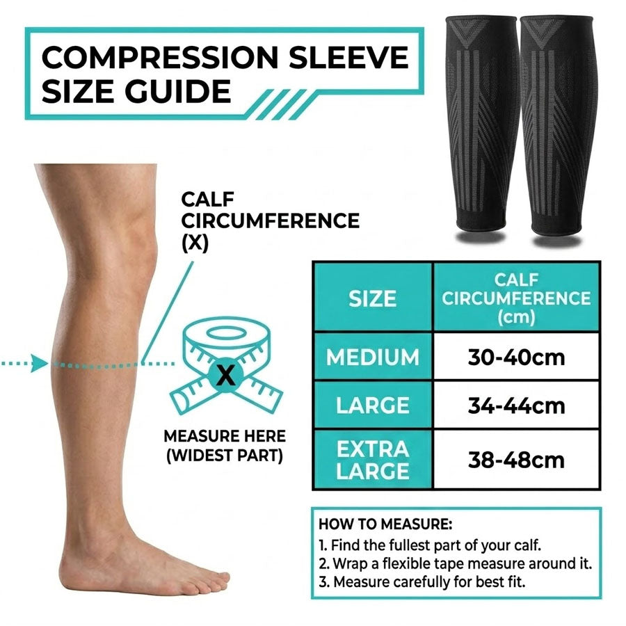 1 Pair - Calf Compression Sleeves