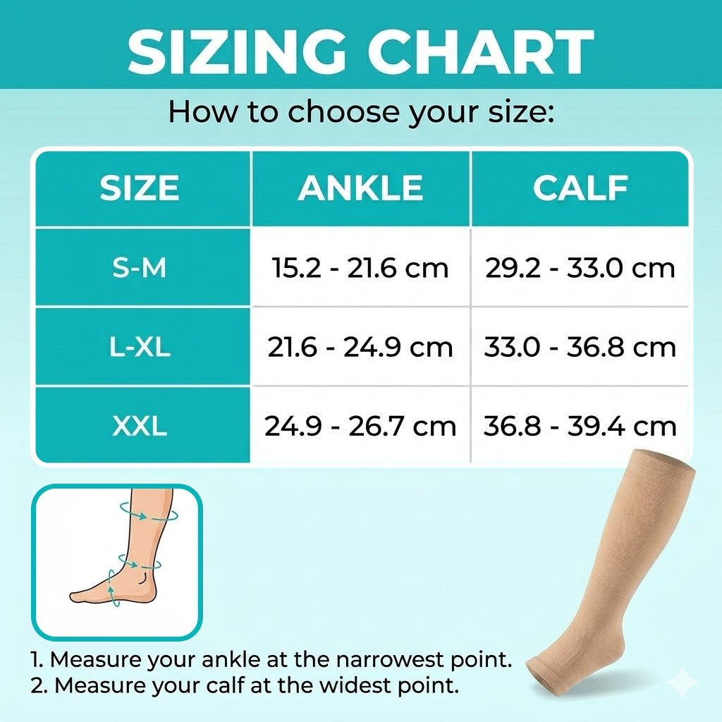 Open Toe Knee High Compression Socks