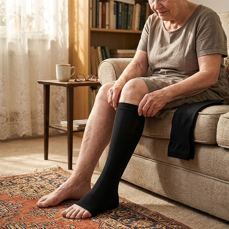 Open Toe Knee High Compression Socks