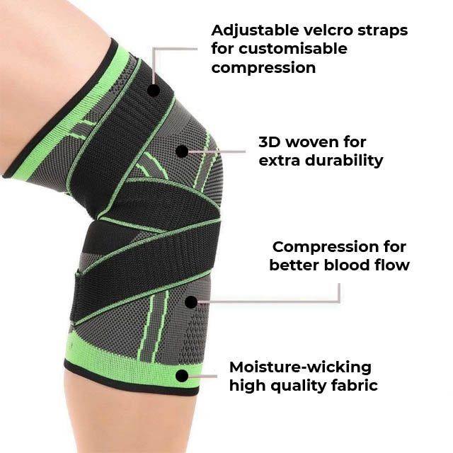 3D Woven Knee Compression Sleeve with Straps - Austier