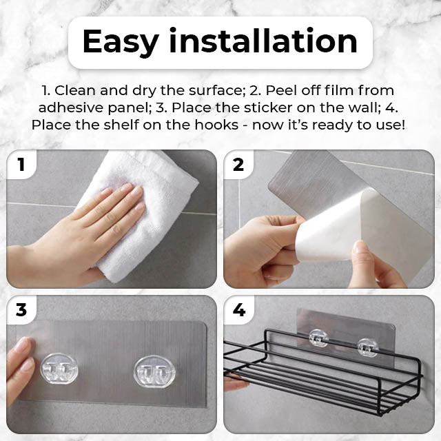 No-Drill Adhesive Wire Shelf - Austier